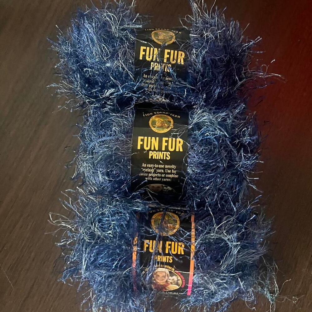 Bundle of Blue Lions Fur Yarn